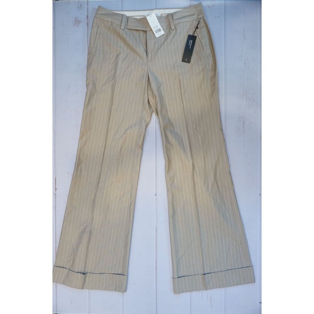 Banana Republic Striped Wool/Silk Martin Fit Wide Leg Pants - Size 6, NWT - Picture 1 of 9